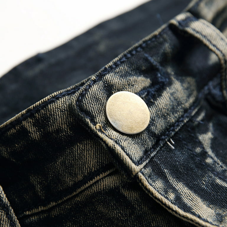 MRULIC jeans for men Pants Slim Jeans For Men Denim With Pocket