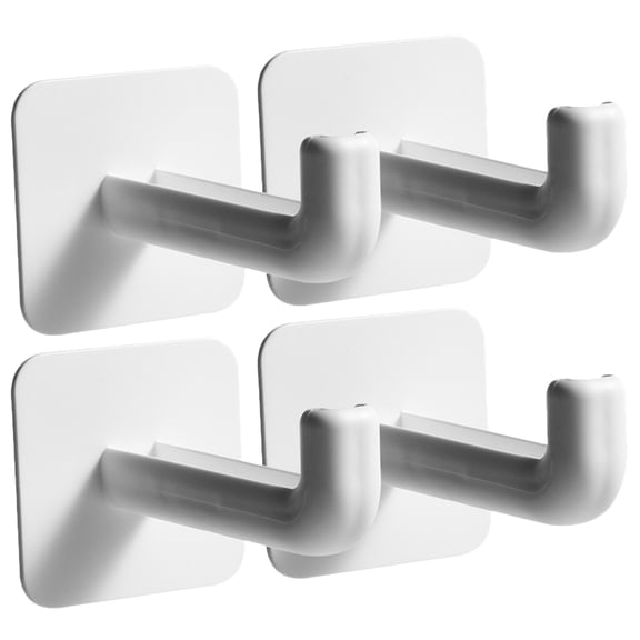 Youliang 4Pcs Adhesive Plastic Wall Hooks for Hanging - White