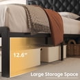 thumbnail image 3 of Lifezone Bed Frame with Upholstered Headboard, Queen, Metal Support, No Box Spring Needed, Black, 3 of 7