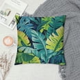 thumbnail image 2 of Creowell Leaves Jungle Pillow Covers Indoor Outdoor Aesthetic Decorative 1PC Short Plush Square Design 12x12in, 2 of 5