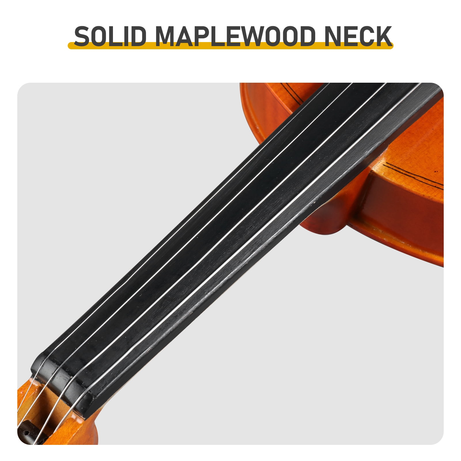 4/4 Acoustic Matte Tiger Stripe Violin Set Includes Phonetic Symbols Sticker, Tuner, String Set, Shoulder Rest, Rosin, Bow