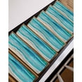 thumbnail image 3 of Teal Coastal Stair Treads for Wooden Steps Indoor Runner Rug Carpet, Summer Beach Nautical Abstract Art 15 Pieces Peel and Stick Staircase Step Treads Covers Washable Throw Door Mats, 30"x8", 3 of 5