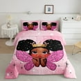 thumbnail image 2 of jejeloiu Kawaii Girly Princess Bedding Comforter Set,Fairy Tale Theme Twin Comforter Sets,Chic Glass Wings Bedding Set For Kids,Breathable Home Decor Reversible,2-Piece, 2 of 8