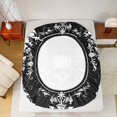 thumbnail image 5 of Homewish Spooky Gothic Skull Bed Sheets,Retro Damask Print King Sheets,White Black Sheet Set For Men Women,Ultra Soft Home Decor,4 Pieces, 5 of 7