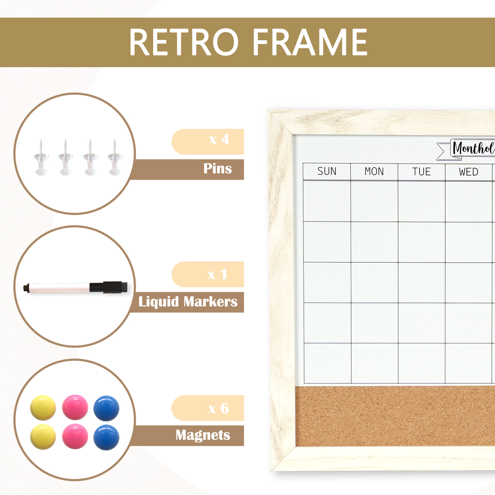 Dollar Boss 16x12 Inch 2-In-1 Magnetic Whiteboard & Corkboard photo 4