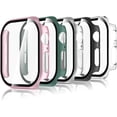 thumbnail image 2 of 5 Piezas Funda con Protector Pantalla Compatible con Apple Watch Series 11/Series 10 42mm, PC Carcasa HD Cristal Templado Protector Ultra-Thin Anti-Rasguños, Claro, Negro, Verde, Plata, Rosa, 2 of 12