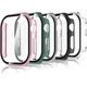 thumbnail image 2 of 5 Piezas Funda con Protector Pantalla Compatible con Apple Watch Series 11/Series 10 42mm, PC Carcasa HD Cristal Templado Protector Ultra-Thin Anti-Rasguños, Claro, Negro, Verde, Plata, Rosa, 2 of 13