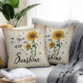 thumbnail image 2 of You Are My Sunshine Outdoor Waterproof Pillow Covers 24x24 Pack of 2 Vintage Sunflowers Newspaper Texture Decorative Outdoor Pillow Covers Square Cushion Cases for Patio Furniture Pergola Couch, 2 of 4