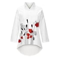 thumbnail image 5 of Blusa con bolsillo y estampado de solapa con botones de manga larga informal para mujer Pompotops FGAJ20512, 5 of 5