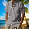 thumbnail image 1 of pstuiky Camisas casuales de manga corta para hombre, Blusa informal de manga corta con cuello vuelto y botones de color liso para hombre camisetas de hombre xl, 1 of 9