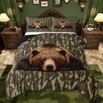 Castle Fairy Safari Bear Twin Comforter Sets,Abstract Camouflage Bedding Set
