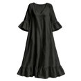 thumbnail image 6 of QUNYINEY Black Dresses for Women 2026 Flowy Casual Maxi 3/4 Sleeve A Line Dress with Pockets Loose Fit Vacation V Neck Dresses, 6 of 7