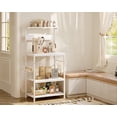 thumbnail image 6 of Kitchen Bakers Rack with Power Outlet, Coffee Bar Table 4 Tiers, Kitchen Microwave Stand with 6 S-shaped Hooks, Kitchen Storage Shelf Rack for Spices, Pots and Pans -, 6 of 17