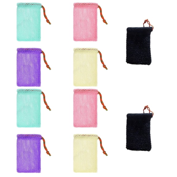 10 Pack Multi-Color Soap Saver Bags – Exfoliating Net Mesh Shower Holders | Foaming Mesh Bags for Bar Soap, Practical Bath/Shower Soap Storage & Exfoliation Tools(5 Colors, 5.5 x 3.5 In)