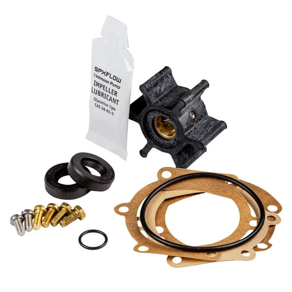 Johnson Pump 09-45587 Service Kit – F4B-8/-9 Series with Lip Seal – Includes Impeller 09-810B-1, O-Rings, Gaskets & Hardware