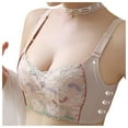 thumbnail image 2 of YWDJ Bras for Women Plus Size Push up Comfy Bras No Wire Lounge Bras Adjustable Straps Full Coverage Wrap Comfortable Bras Padded Lace Comfort Bras Solid Bras Pink XL, 2 of 4