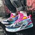 thumbnail image 3 of Men's Thick-Soled Wear- Basketball Shoes, Trendy  Color-Blocked Breathable Sneakers, Fashionable and Versatile,  and Comfortable Running Shoes, Jogging Shoes, 3 of 8