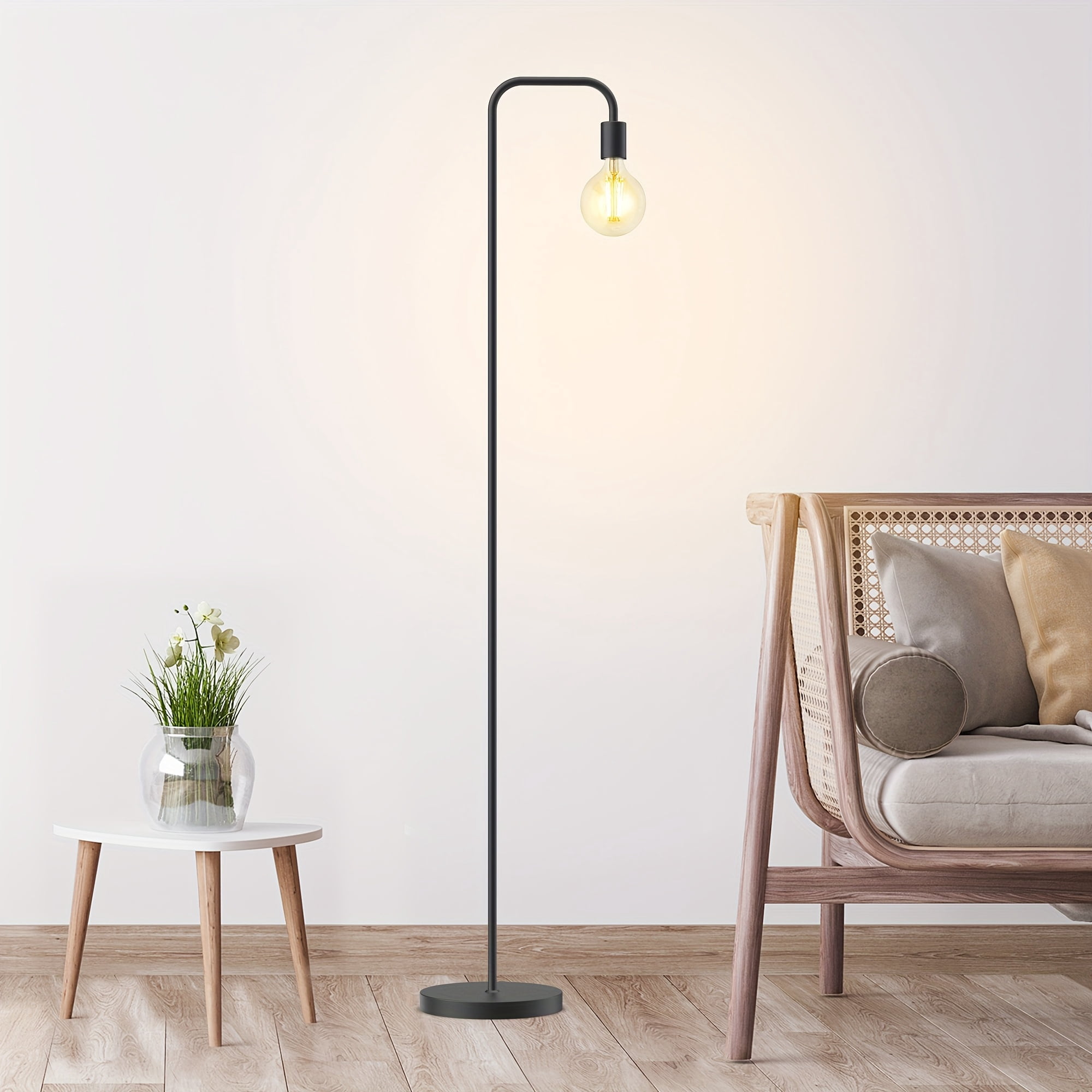 Industrial Standing Arched Floor Lamp And Bulb Included, For Living Room And Bedroom