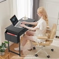 thumbnail image 6 of Kelno 32 Inch Small Desk Computer Desk with 2 Fabric Drawer Storage Bag Iron Hook Gaming Writing Table, Black, 6 of 8