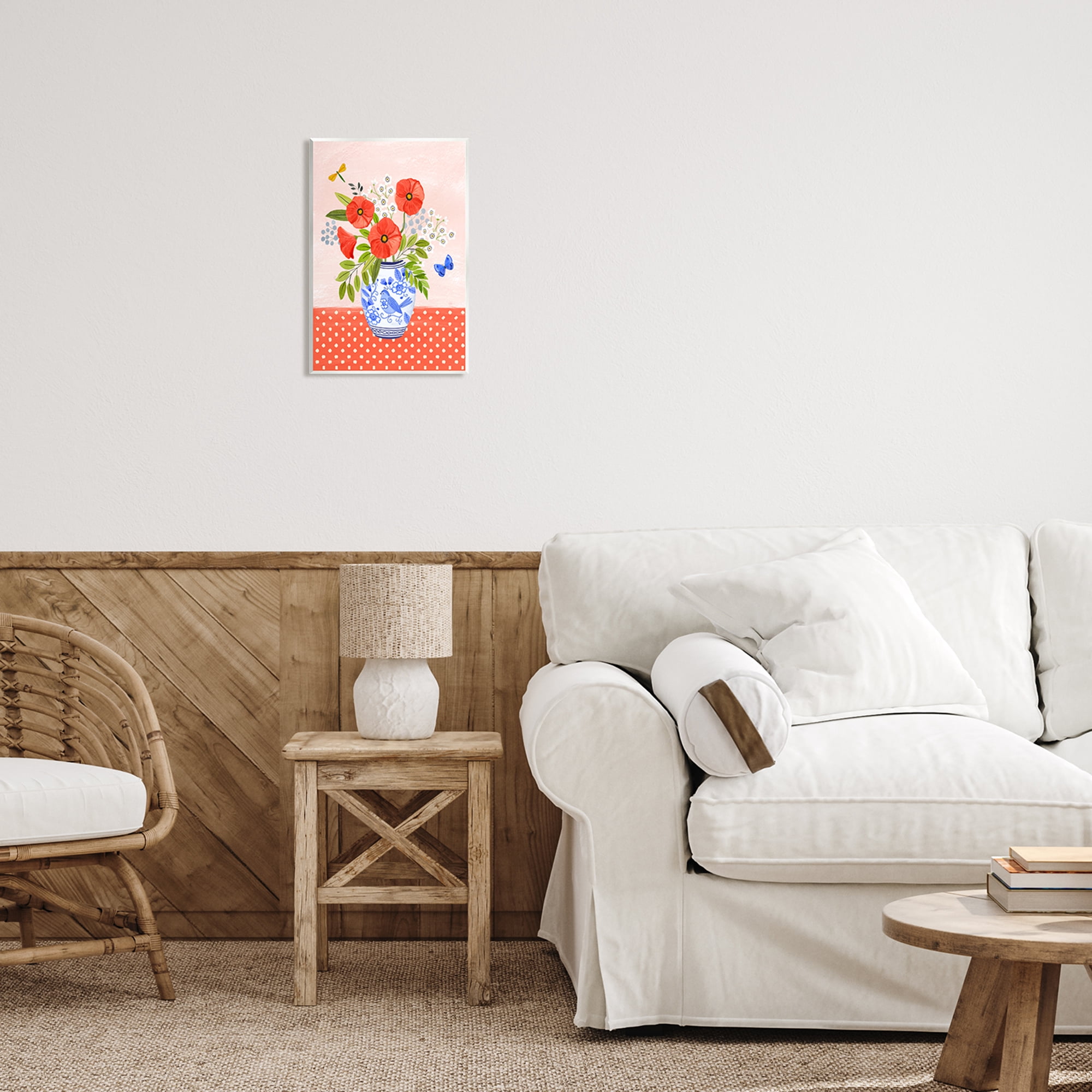 Stupell Industries Bright Bouquet on Polka Dots Botanical & Floral Painting Unframed Art Print Wall Art, 10 x 15