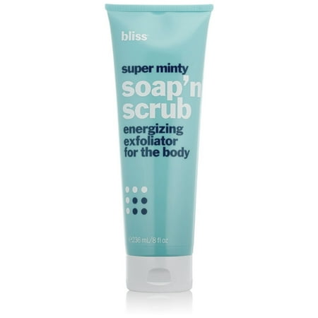 Bliss Super Minty Soap'n Scrub Energizing Exfoliator for the Body, 8 Fl Oz