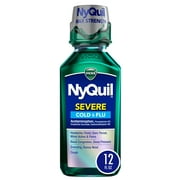 Vicks NyQuil Severe Liquid Medicine, Cough, Cold & Flu Relief, over-the-Counter Medicine, 12 fl. oz.