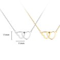 thumbnail image 4 of SAYOO Collar Femenino, Cadena de Clavícula de Color Sólido con Colgante de Corazón Doble para Novia Esposa, Dorado/Plata SAYOO Moda, 4 of 4