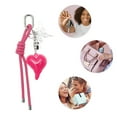 thumbnail image 3 of Unique Bargains 1 Pc Stylish Hearts Braided Rope Handbag Charm Bag Accessories Rose Red, 3 of 5