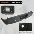 thumbnail image 2 of Kojem Off-Road Rear Bumper Heavy Duty for 2007-2018 Chevrolet Silverado GMC Sierra 1500 W/2 18W LED Lights, 2 of 13