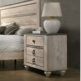 thumbnail image 2 of Imerland Contemporary Patched Wood Top 3-drawer Nightstand, Antique Brown, 2 of 3