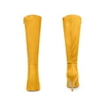 thumbnail image 5 of BLISSFUL STEP Women's Boots Faux Suede Knee High Pointy Toe Stiletto Heel Dress Boots Yellow 9.5, 5 of 6