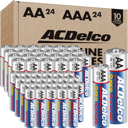 ACDelco AA and AAA Batteries, 48-Count 1.5-volt Combo Pack Alkaline Battery, 24 Count Each
