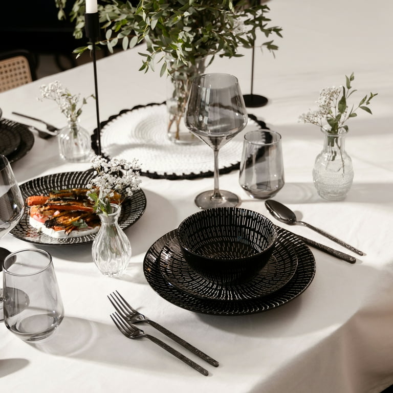 Thyme & Table Maddox 12-Piece Stoneware Dinnerware Set - Walmart.com