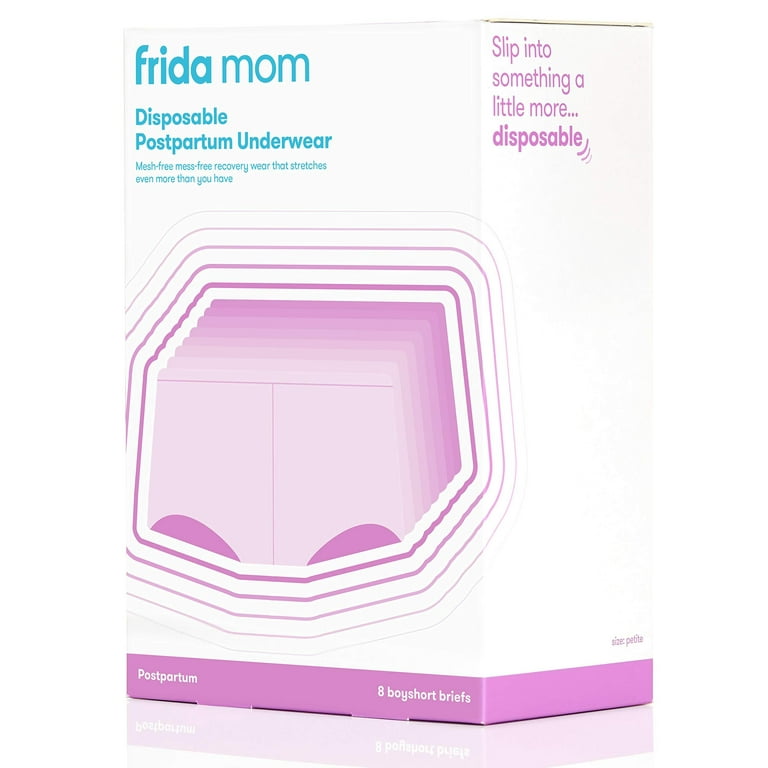 Frida Mom Disposable Postpartum Underwear for Women, Boyshort, One Size  Petite (8 Count) 