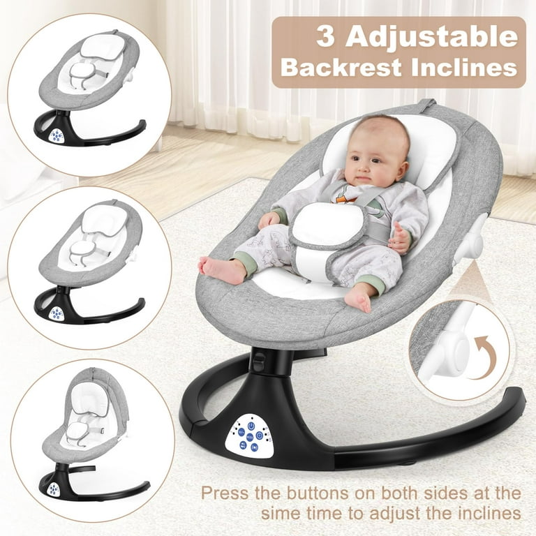 Electric Baby Swing for Infants, Bluetooth Baby Rocker for Infants with 5  Speeds, 10 Lullabies, Remote Control