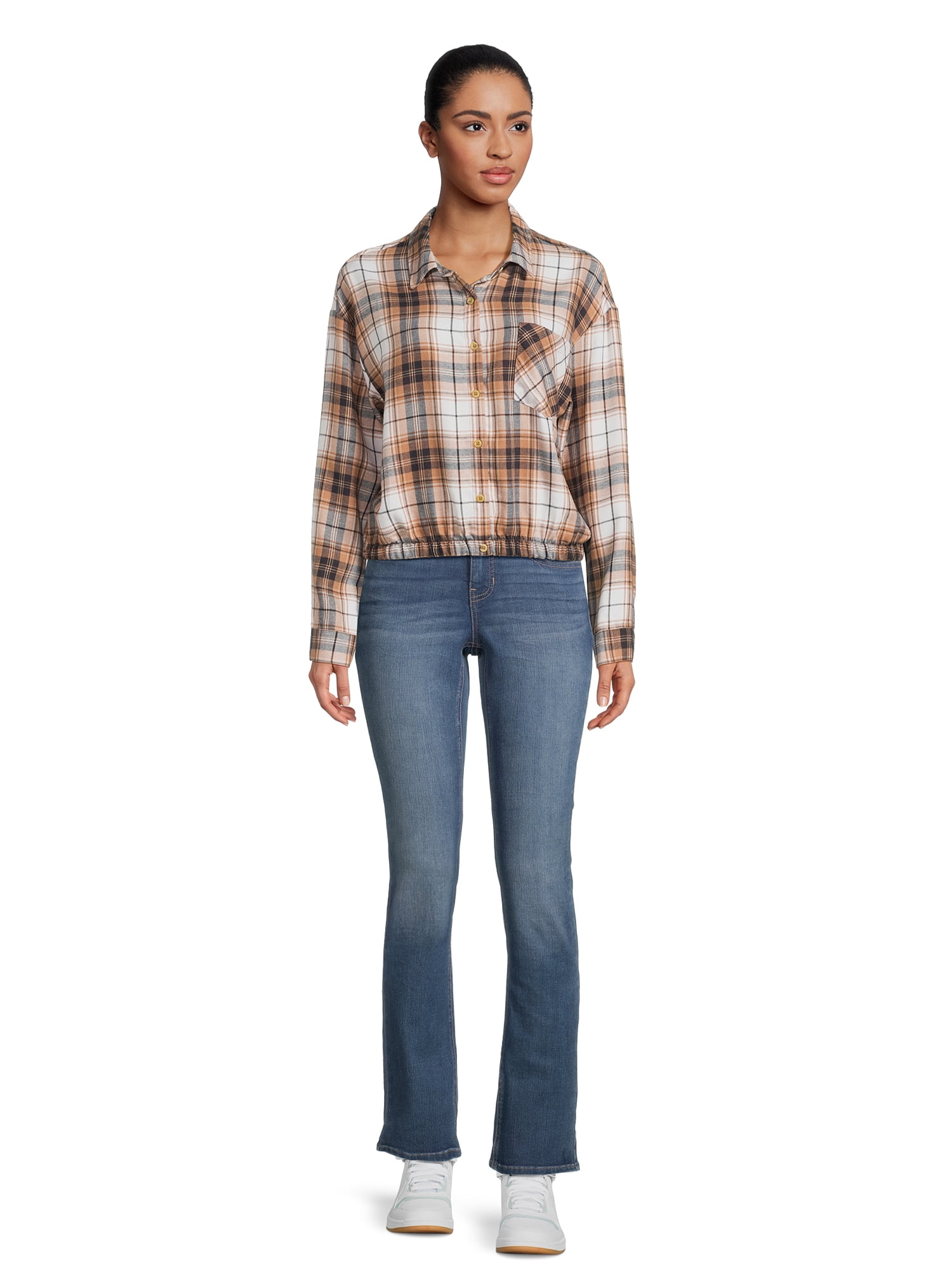 Self Esteem Juniors Plaid Button-Up Shirt