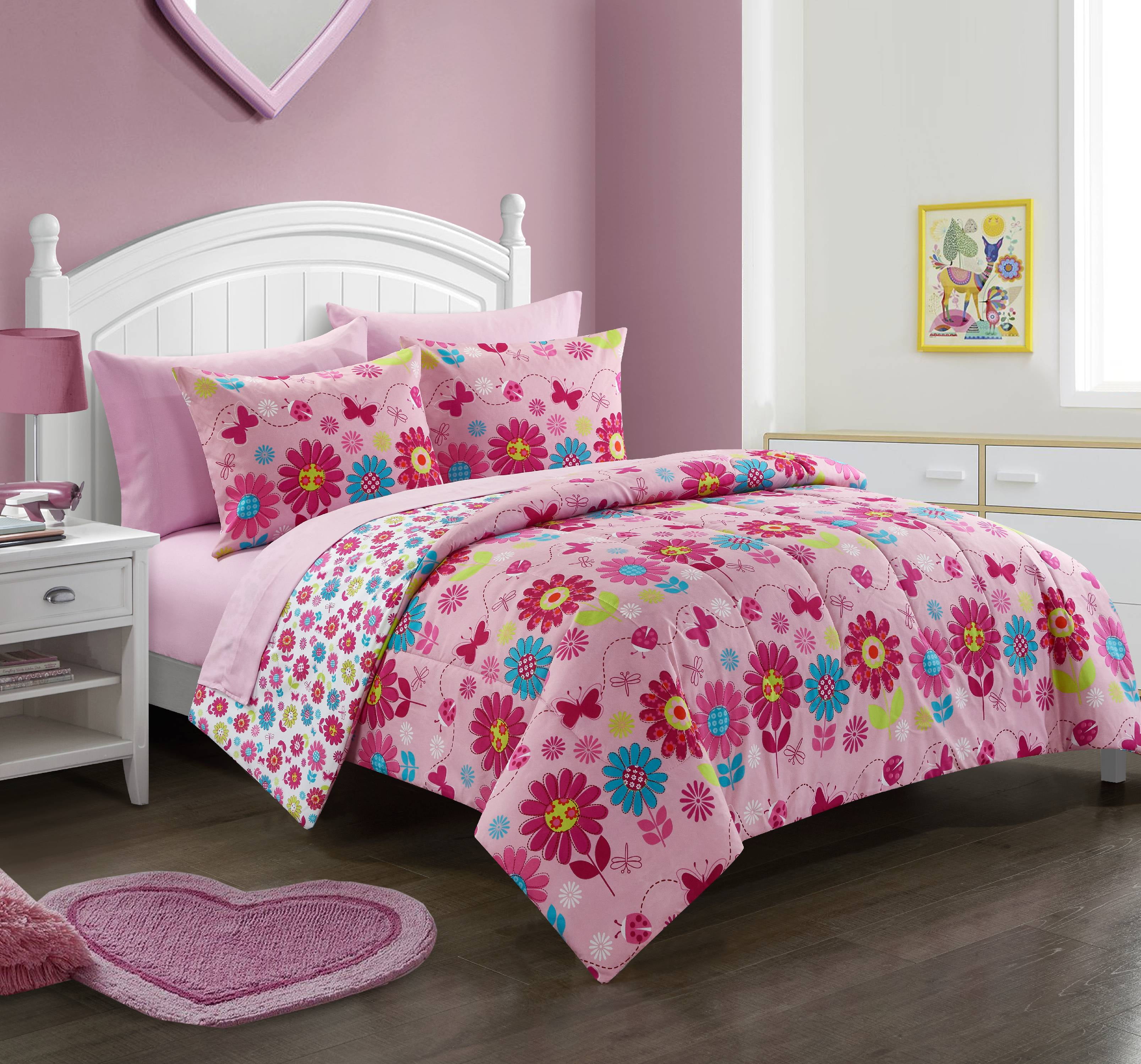 Fancy Linen Elephant White Purple Pink  kids/Teens Comforter set 