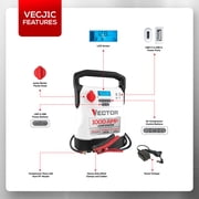 Vector VECJ1C 12V , 1000A Jump Starters with Compressor and USB Power Bank , White