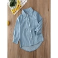 thumbnail image 4 of Gureui Baby Girls Autumn Warm T-Shirt, Toddler Denim Letter Print Long Sleeve Blouse Top, 4 of 5