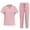 Pink#women scrub sets, variant on Women Quick Dry Nurse Uniforms Sets V-Neck Top Elastic Drawstring Straight Leg Pants Medical Uniforms Set with Pockets Black,S