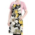 thumbnail image 5 of Pioneer Flower Floral Print Pattern Apron-Garden Aprons for Women with Pockets-Cotton Linen Waterproof Kitchen Cooking Gardening Aprons Adjustable for Kitchen,Cooking,BBQ and Salon 33x27 Inch, 5 of 7