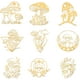 thumbnail image 1 of 9 pegatinas autoadhesivas de metal dorado con forma de hongo, pegatinas epoxi doradas para decorar., 1 of 9