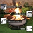 thumbnail image 6 of Afterglow Round Terrafab Wood Burning Fire Pit with Safe Spark Screen and Poker, Light Gray, 6 of 7