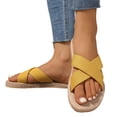 thumbnail image 6 of Ticikt Platform Sandals Women Cute Wedge Espadrilles on Summer Beach Raffia Vacation Sandal Comfortable Open Toe Dressy Shoes, 6 of 8