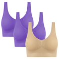 thumbnail image 1 of ManxiVoo Wirefree Breathable Sports Bra Full Coverage No Underwire Comfort Support Seamless Lightweight Active Wear L Size, 1 of 6