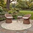 thumbnail image 3 of Safavieh Courtyard Daniel Oriental Indoor/Outdoor Area Rug, Natural/Olive, 6'7" x 6'7" Round, 3 of 12