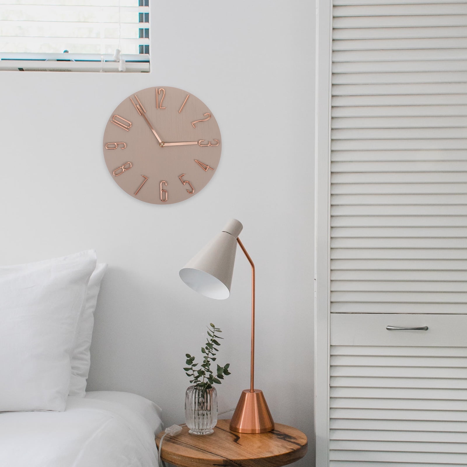 Supvox Beige Wall Clock Battery Operated with Silent Quartz Movement, Modern Decorative Timepiece for Home and Office Use