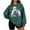 Green, variant on Crew Neck Sweatshirts Wome Christmas Santa Claus Print Plush Shirt Long Sleeve Pullover Loose Tops