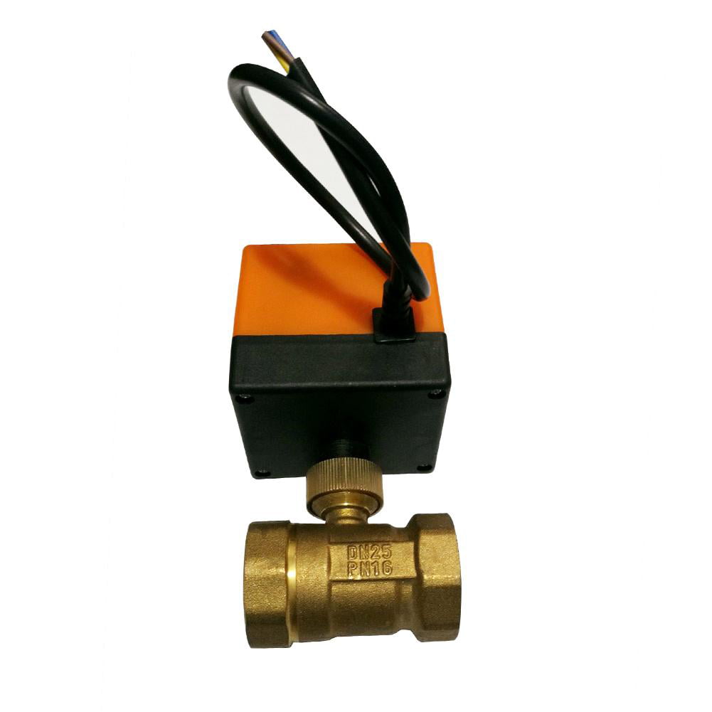 Ac220V Dn15 3-Way Electric Motorized Ball Valve Three-Wire Two Control For Air Conditioning Electric Actuator Ball Valve Ochoos Valve Balls 