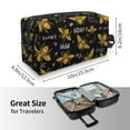 thumbnail image 4 of Goofa Hohey Bee Golden Embroidery Printed Toiletry Bag with Handle,Large Capacity Travel Makeup Cosmetic Bag for Women, Carry on Airport Airline Compliant Bag, 4 of 9